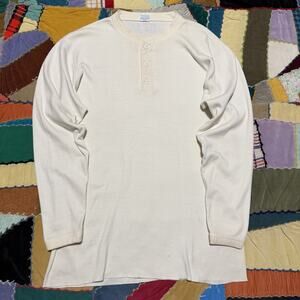 Vintage 90s 50/50 Cotton/Poly Blended High Quality Long Sleeve White Shirt Large